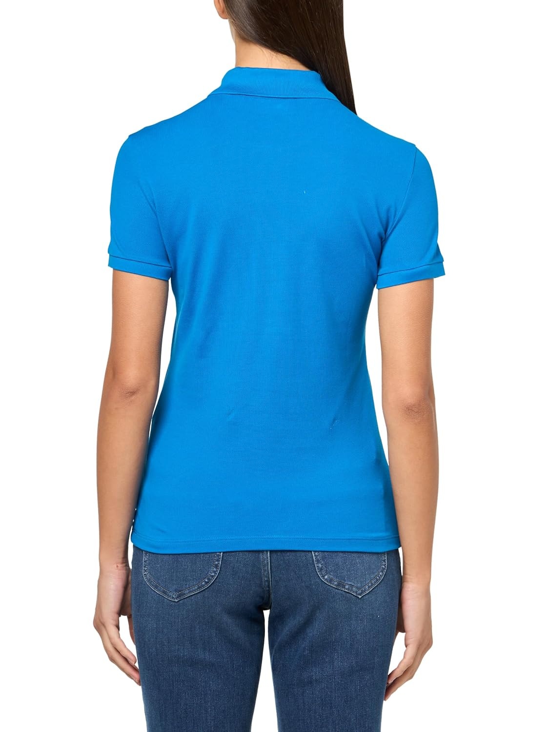 image:imageLacoste Womens Short Sleeve Slim Fit Stretch Pique Polo ShirtAthens Blue