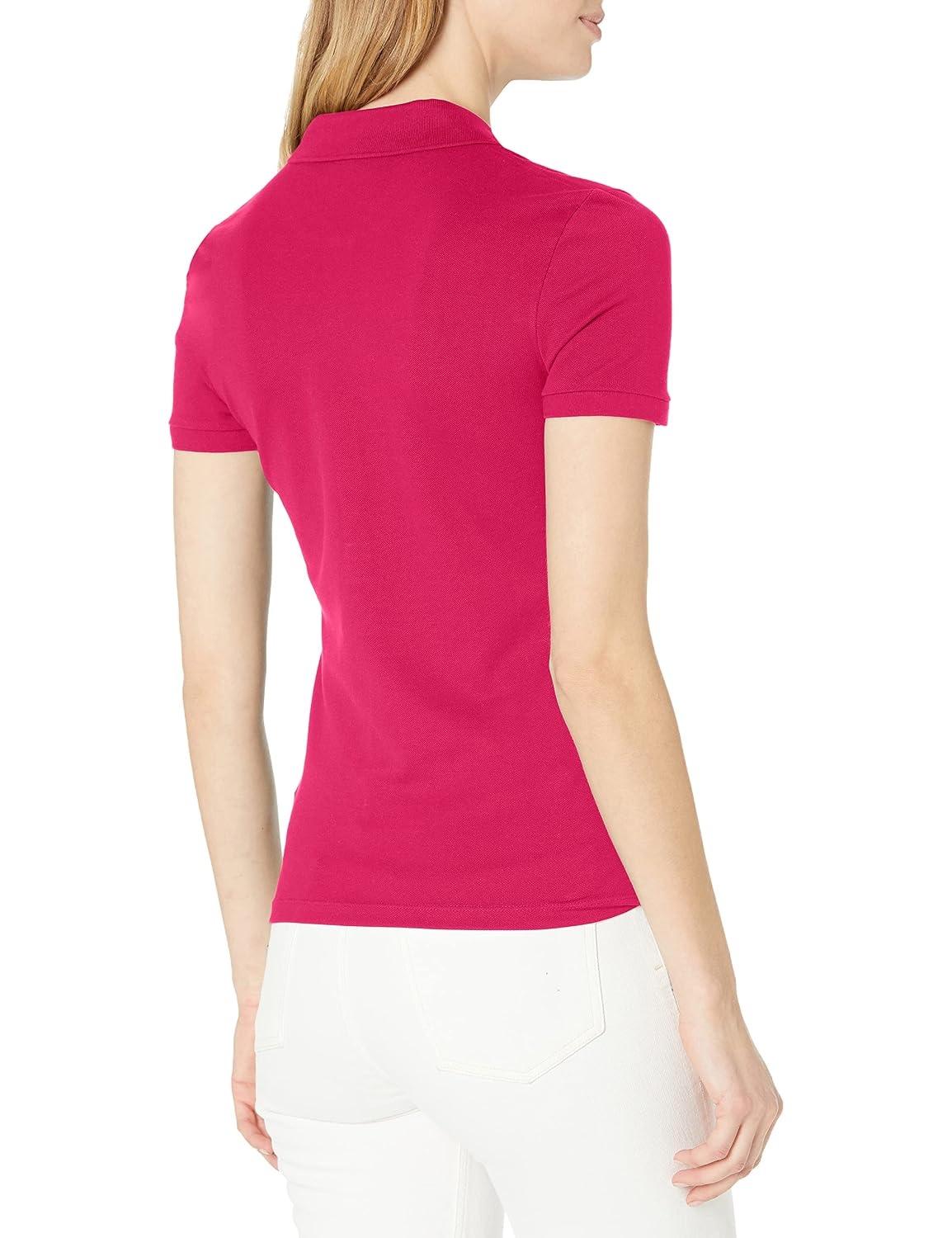 image:imageLacoste Womens Short Sleeve Slim Fit Stretch Pique Polo ShirtBigarreau Cherry