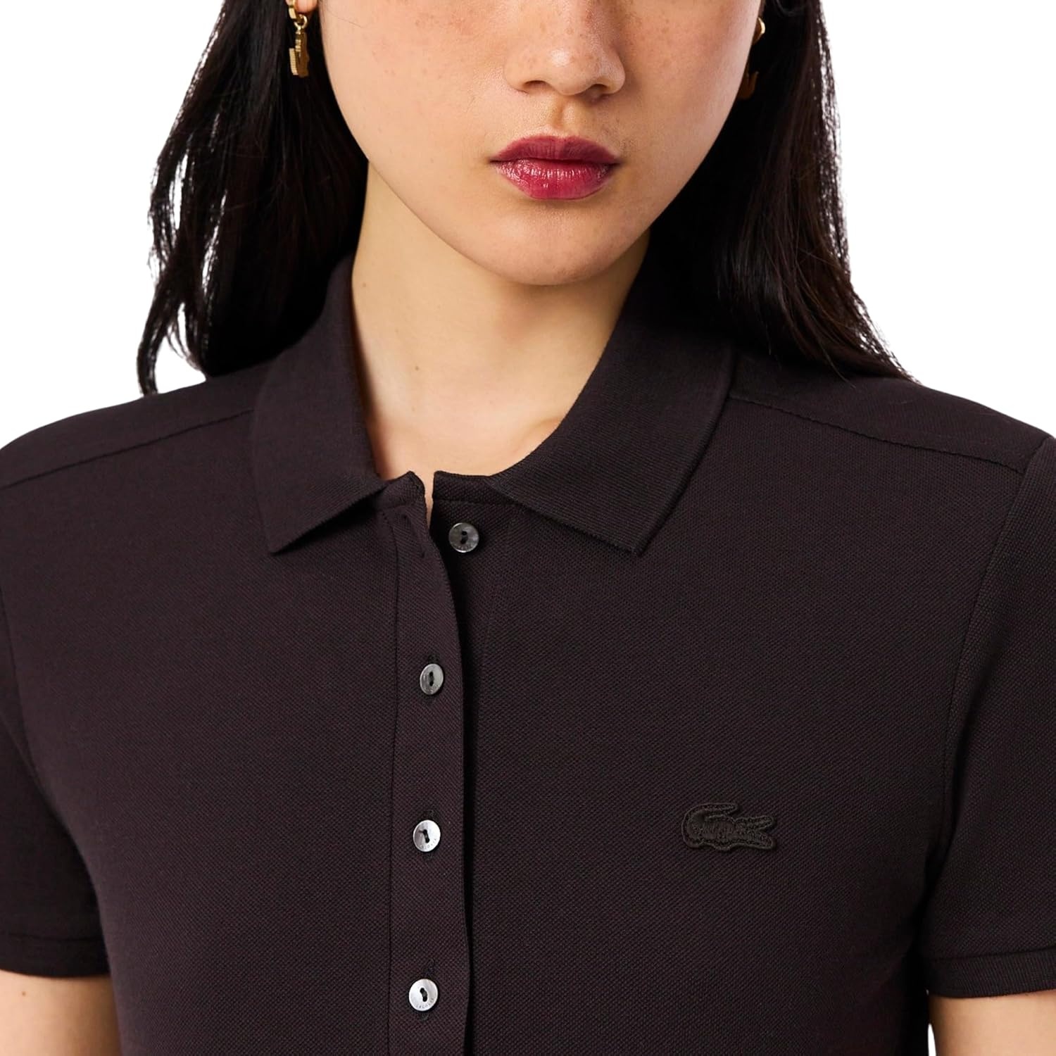 image:imageLacoste Womens Short Sleeve Slim Fit Stretch Pique Polo ShirtBuffalo