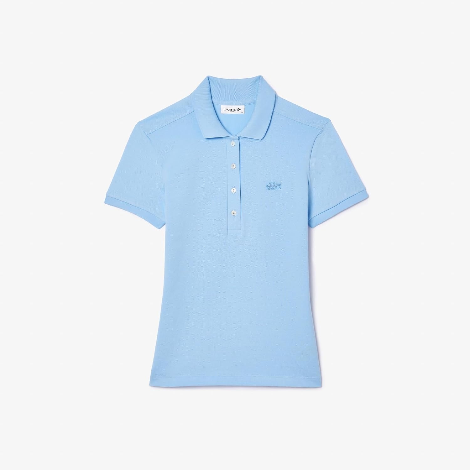 image:imageLacoste Womens Short Sleeve Slim Fit Stretch Pique Polo ShirtClassic Blue