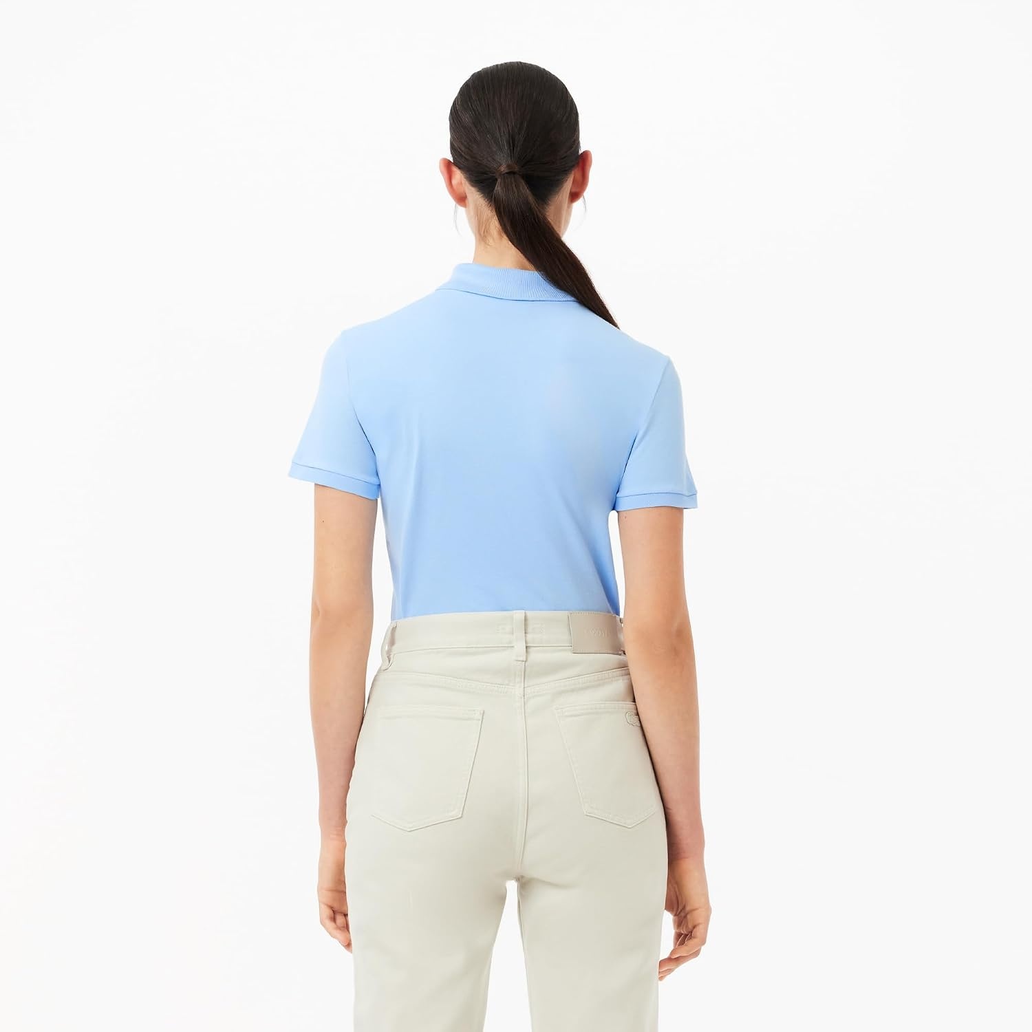 image:imageLacoste Womens Short Sleeve Slim Fit Stretch Pique Polo ShirtClassic Blue