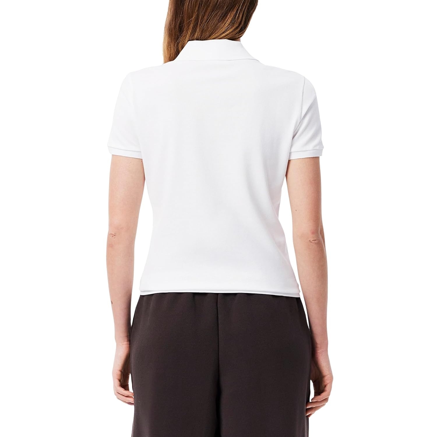 image:imageLacoste Womens Short Sleeve Slim Fit Stretch Pique Polo ShirtDeep White