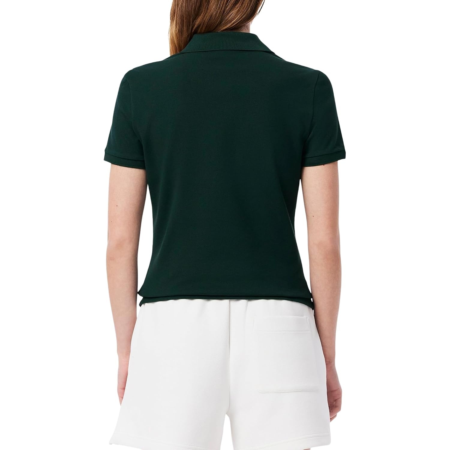 image:imageLacoste Womens Short Sleeve Slim Fit Stretch Pique Polo ShirtForest Green