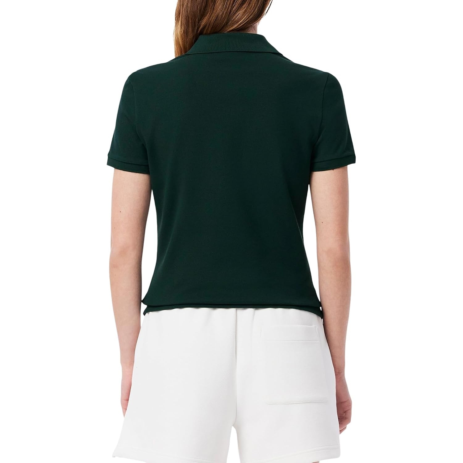 image:imageLacoste Womens Short Sleeve Slim Fit Stretch Pique Polo ShirtForest Green