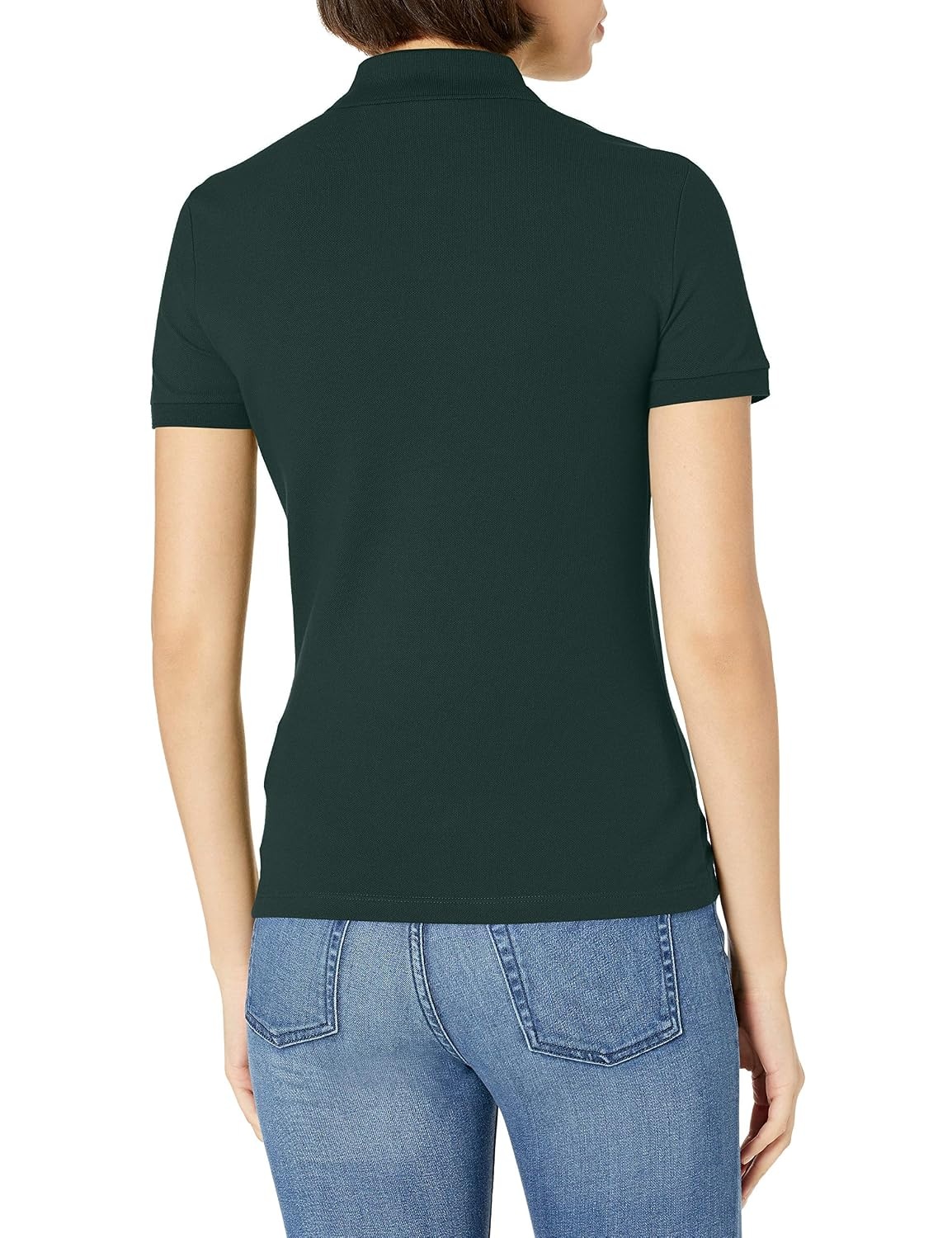 image:imageLacoste Womens Short Sleeve Slim Fit Stretch Pique Polo ShirtForest Green