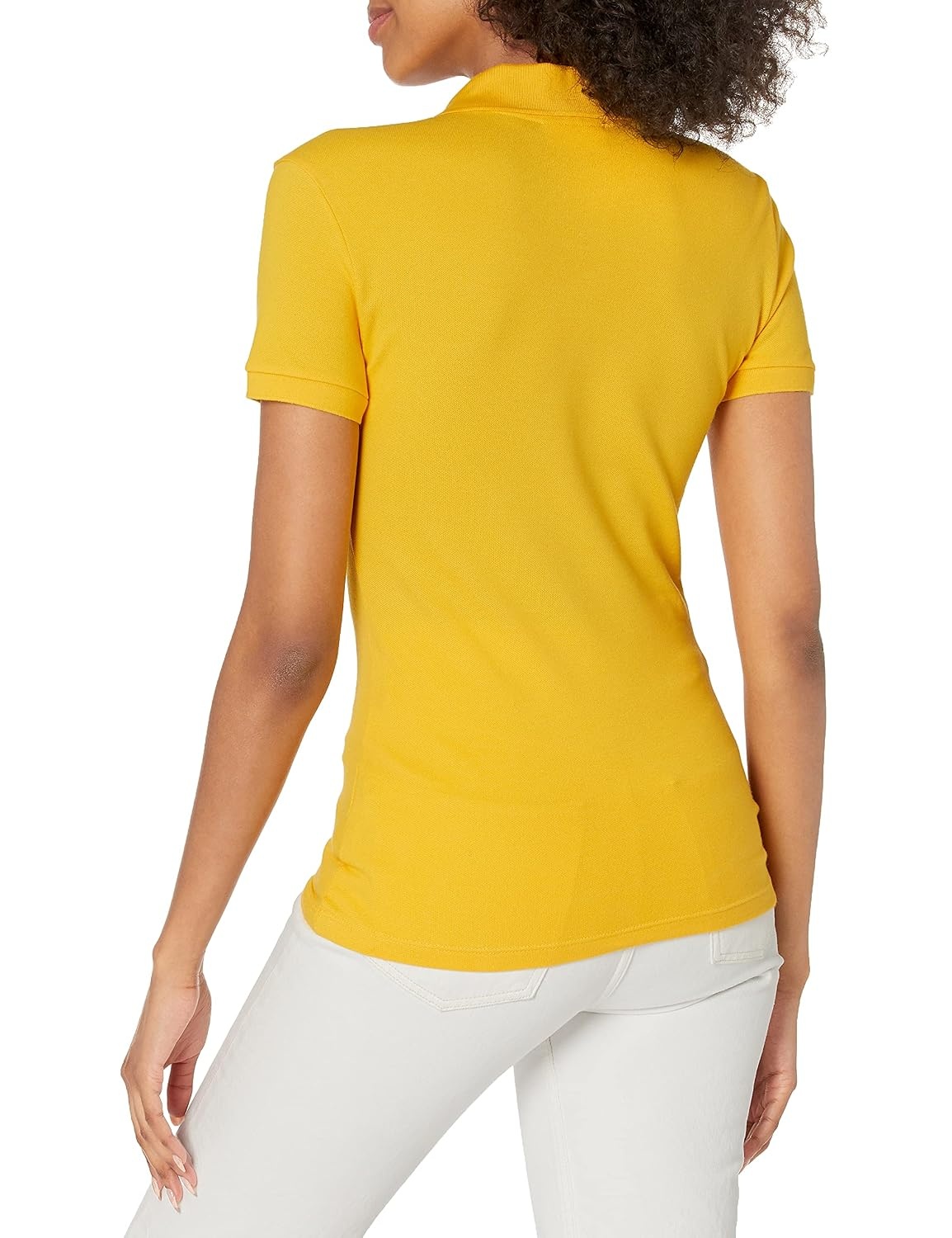 image:imageLacoste Womens Short Sleeve Slim Fit Stretch Pique Polo ShirtForsynthia Yellow