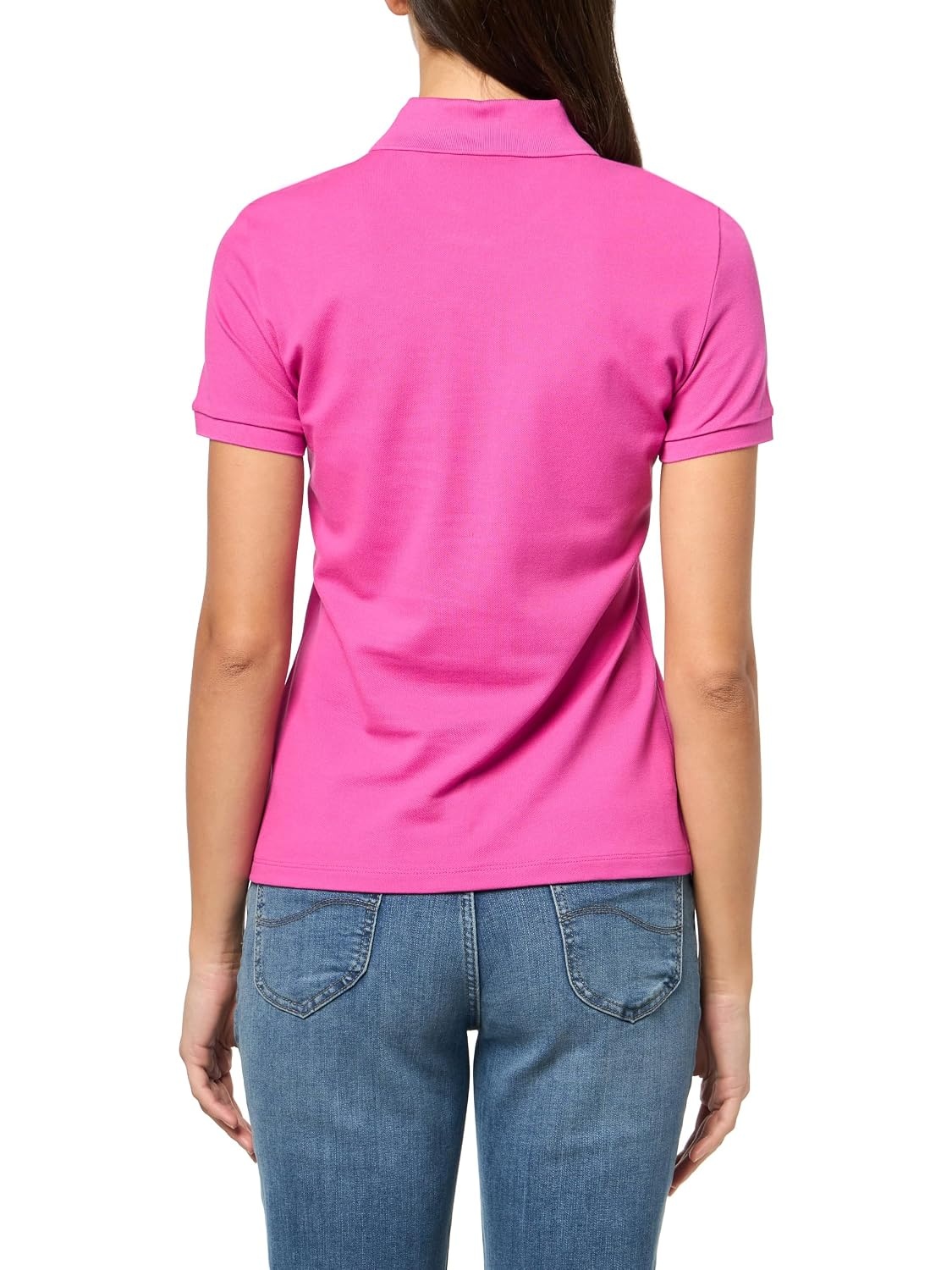 image:imageLacoste Womens Short Sleeve Slim Fit Stretch Pique Polo ShirtFuchsia