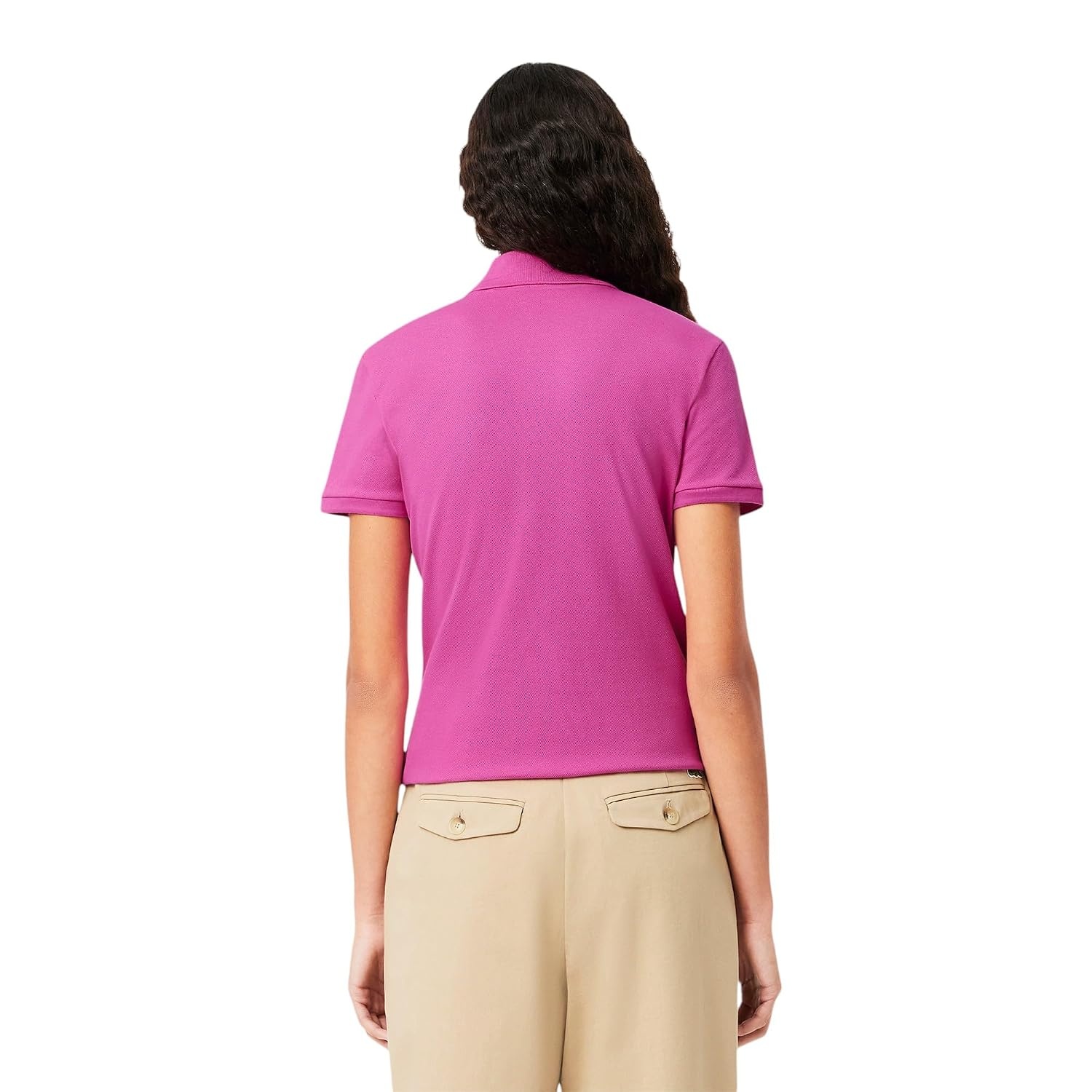 image:imageLacoste Womens Short Sleeve Slim Fit Stretch Pique Polo ShirtFuchsia