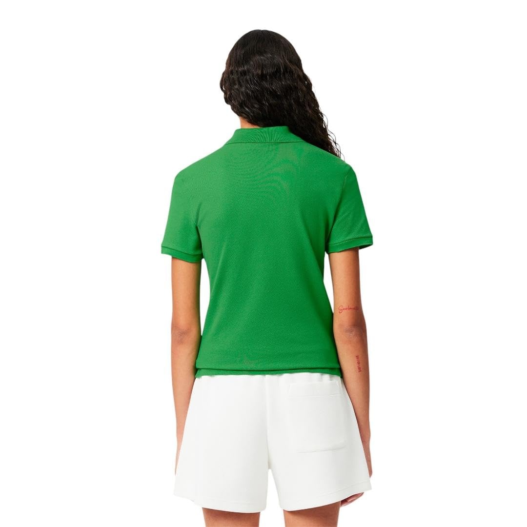 image:imageLacoste Womens Short Sleeve Slim Fit Stretch Pique Polo ShirtGreen