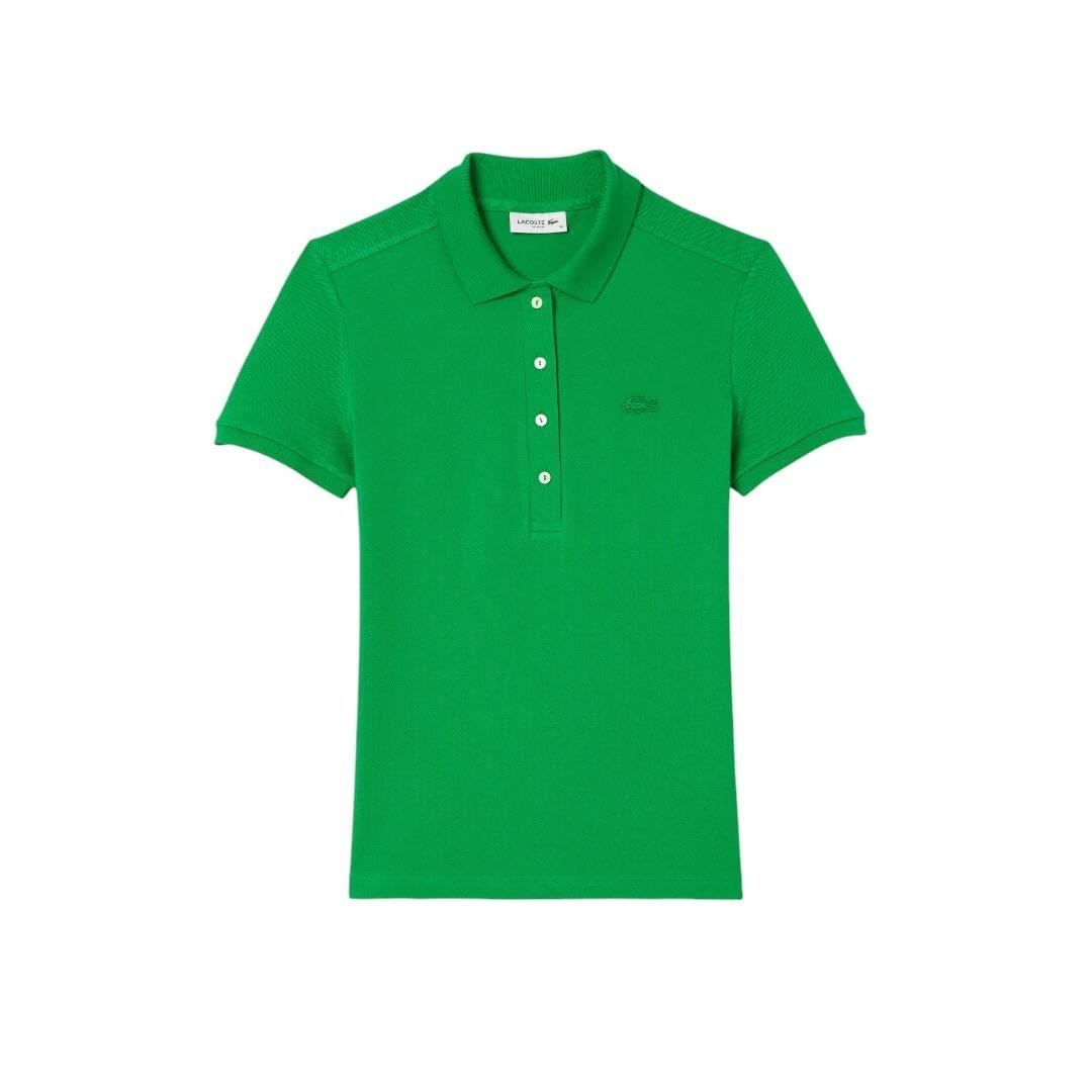 image:imageLacoste Womens Short Sleeve Slim Fit Stretch Pique Polo ShirtGreen