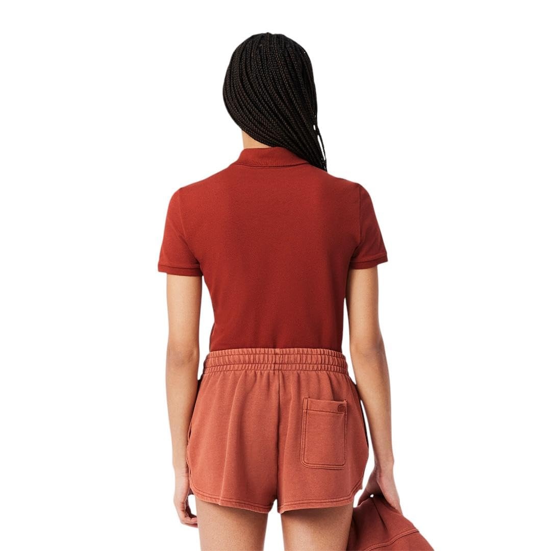image:imageLacoste Womens Short Sleeve Slim Fit Stretch Pique Polo ShirtIberis Red