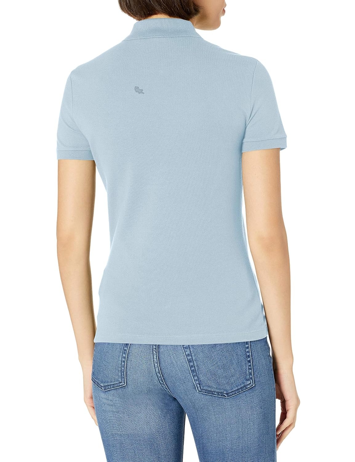 image:imageLacoste Womens Short Sleeve Slim Fit Stretch Pique Polo ShirtPastel Blue