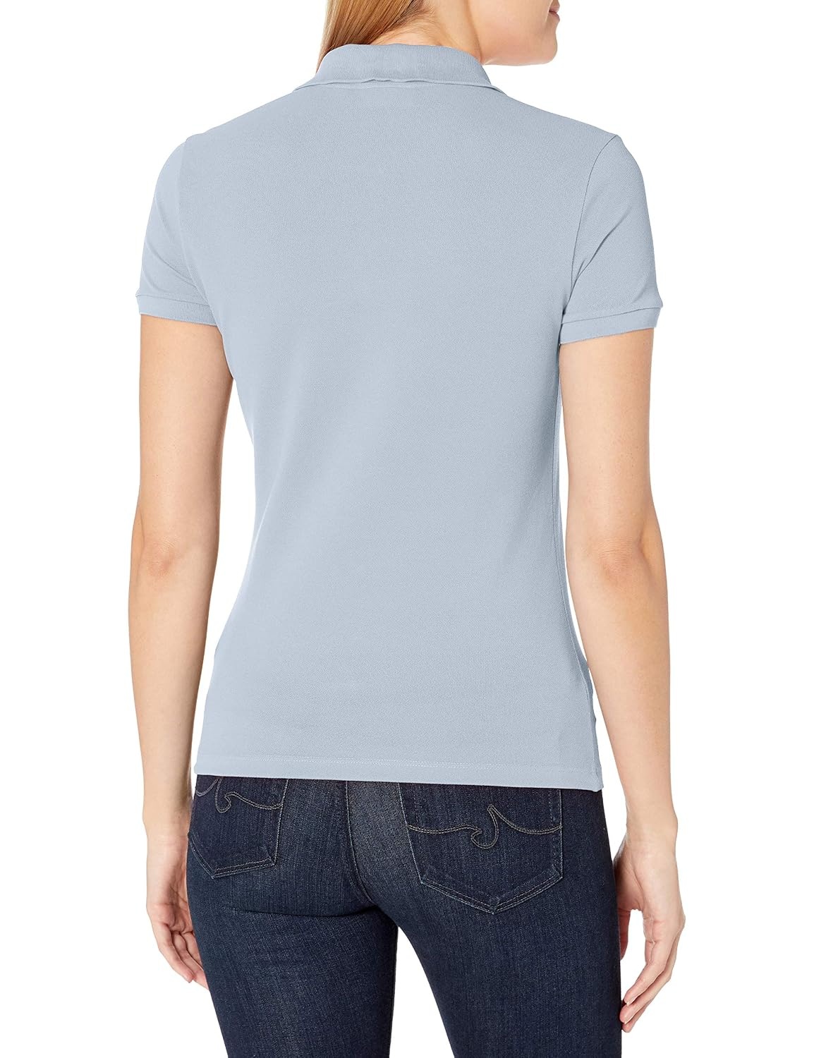 image:imageLacoste Womens Short Sleeve Slim Fit Stretch Pique Polo ShirtPhoenix Blue