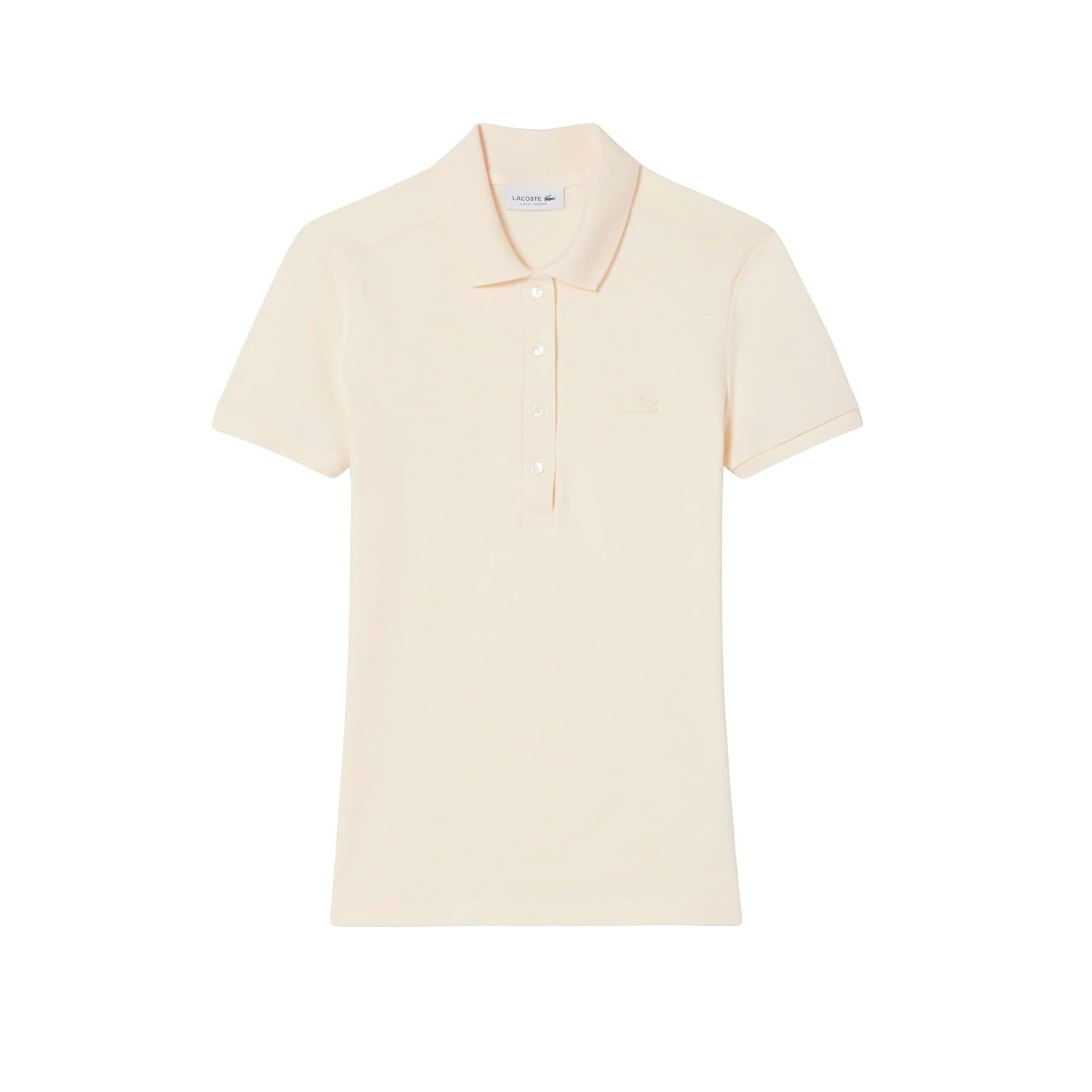image:imageLacoste Womens Short Sleeve Slim Fit Stretch Pique Polo ShirtPowder