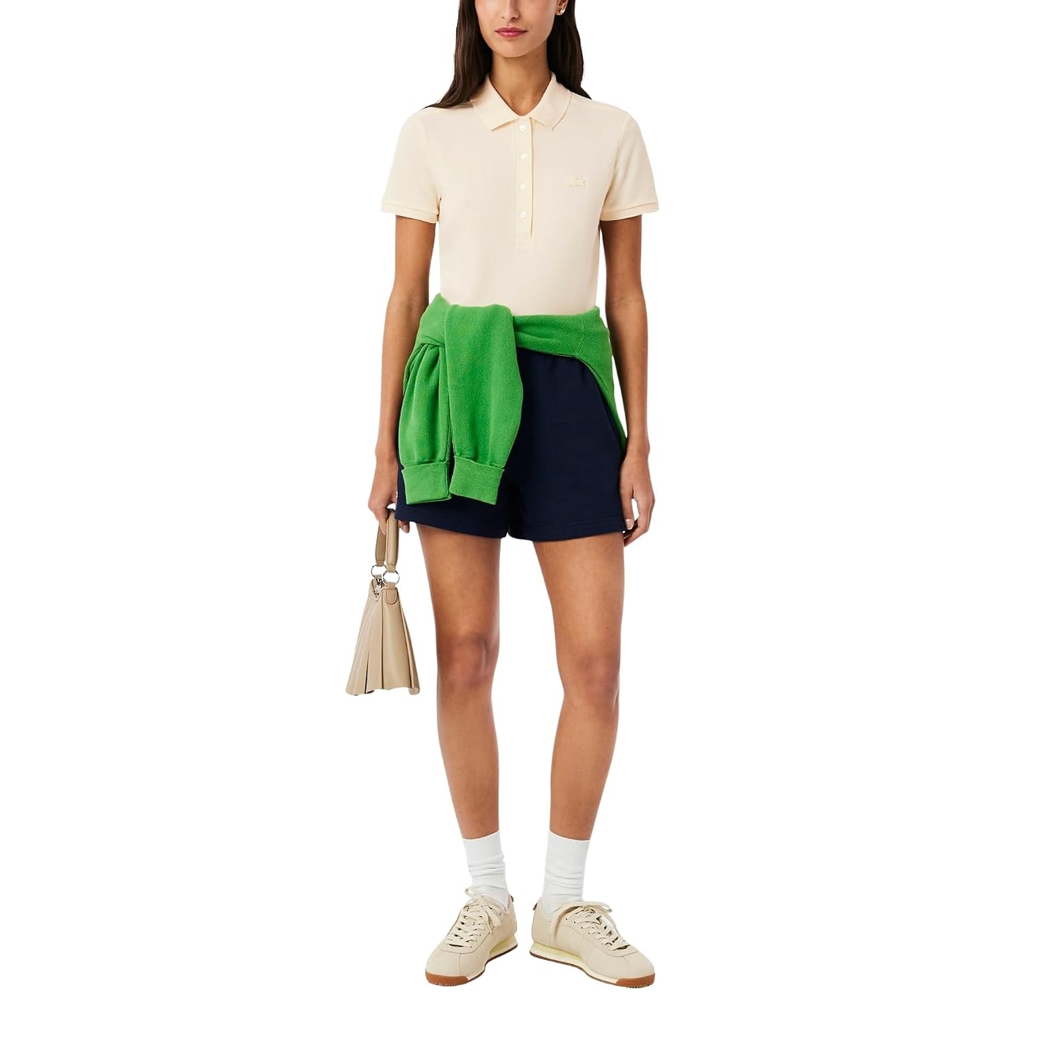 image:imageLacoste Womens Short Sleeve Slim Fit Stretch Pique Polo ShirtPowder