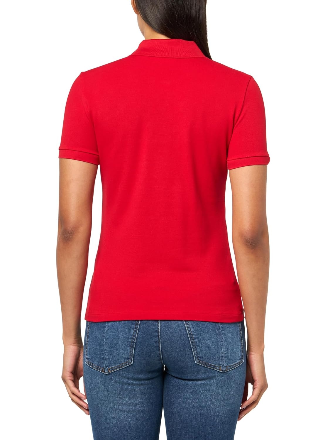 image:imageLacoste Womens Short Sleeve Slim Fit Stretch Pique Polo ShirtRed
