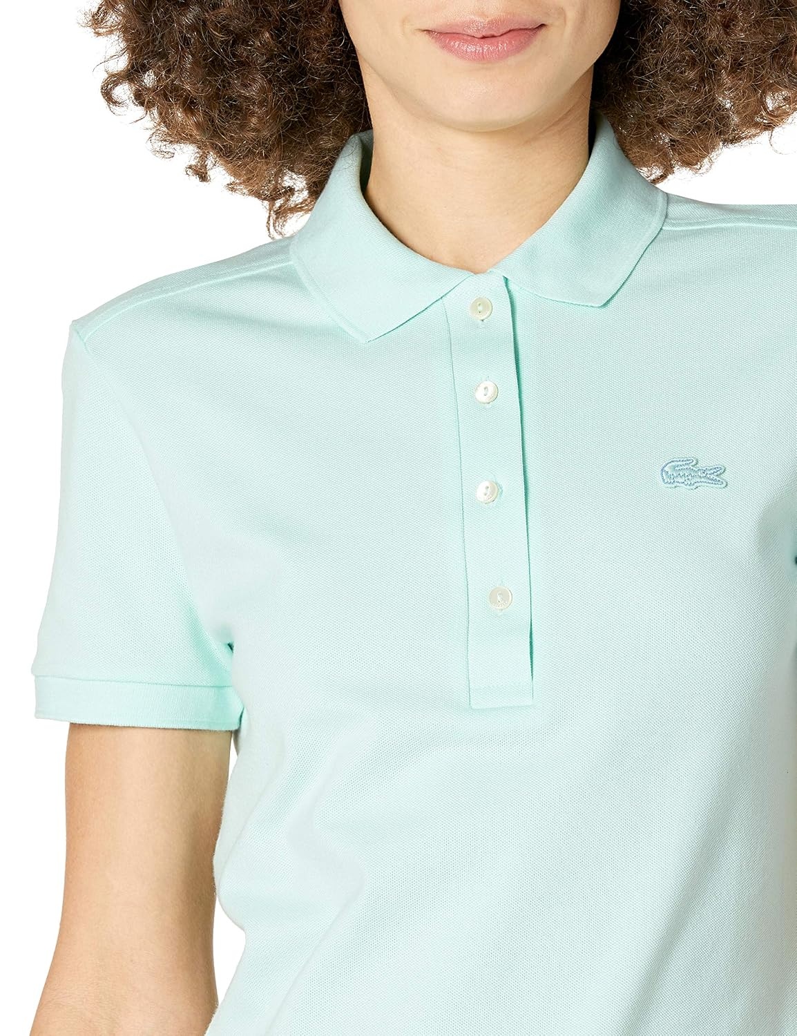 image:imageLacoste Womens Short Sleeve Slim Fit Stretch Pique Polo ShirtSyringa Mint