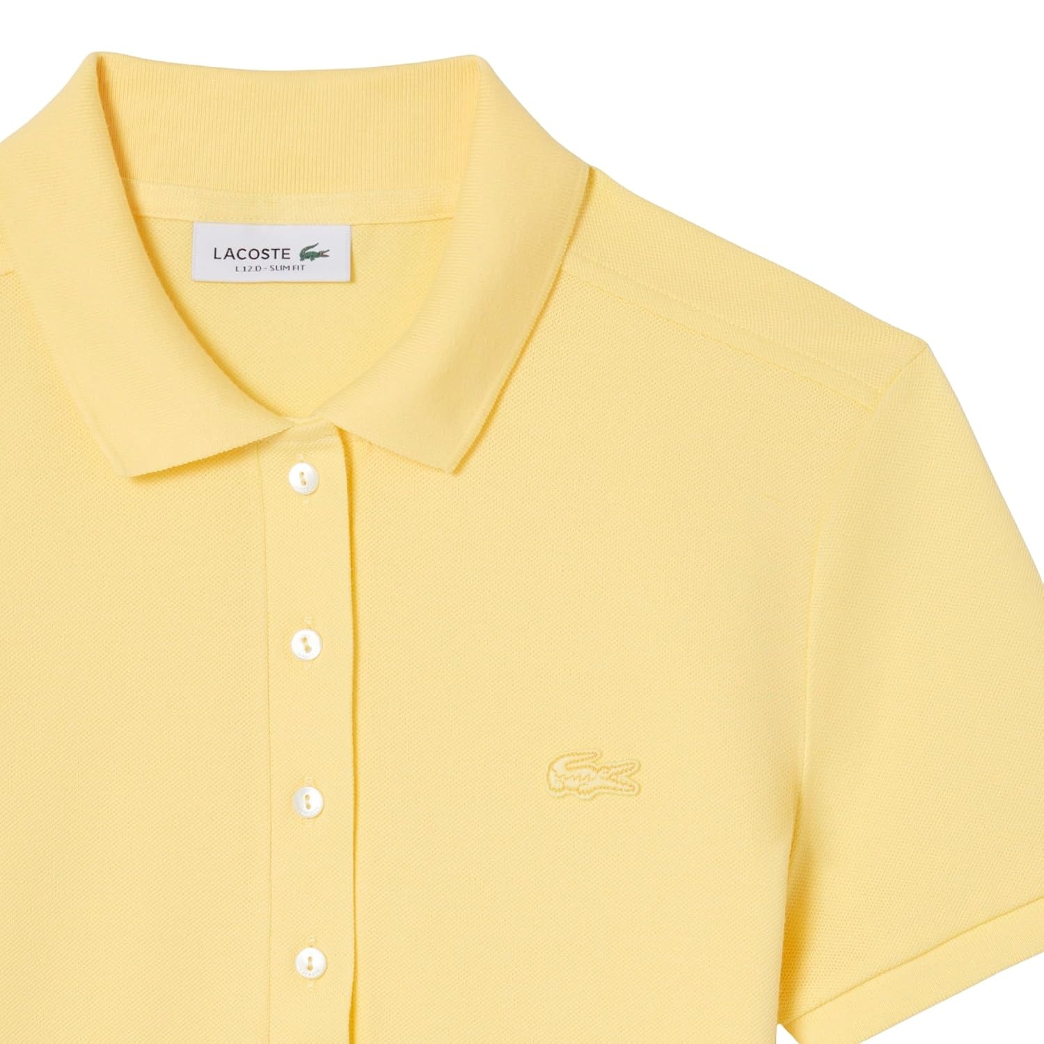 image:imageLacoste Womens Short Sleeve Slim Fit Stretch Pique Polo ShirtYellow