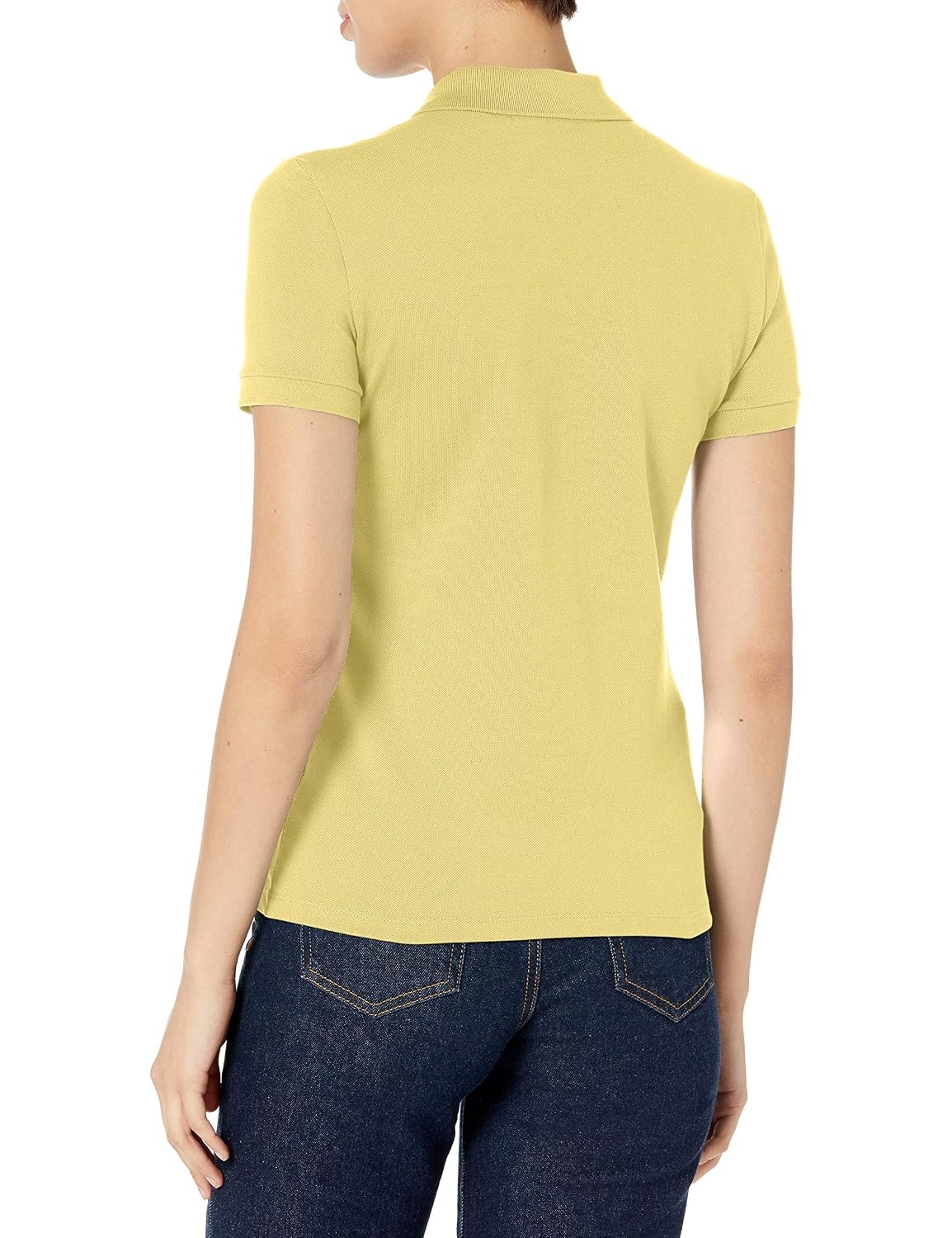 image:imageLacoste Womens Short Sleeve Slim Fit Stretch Pique Polo ShirtYellow