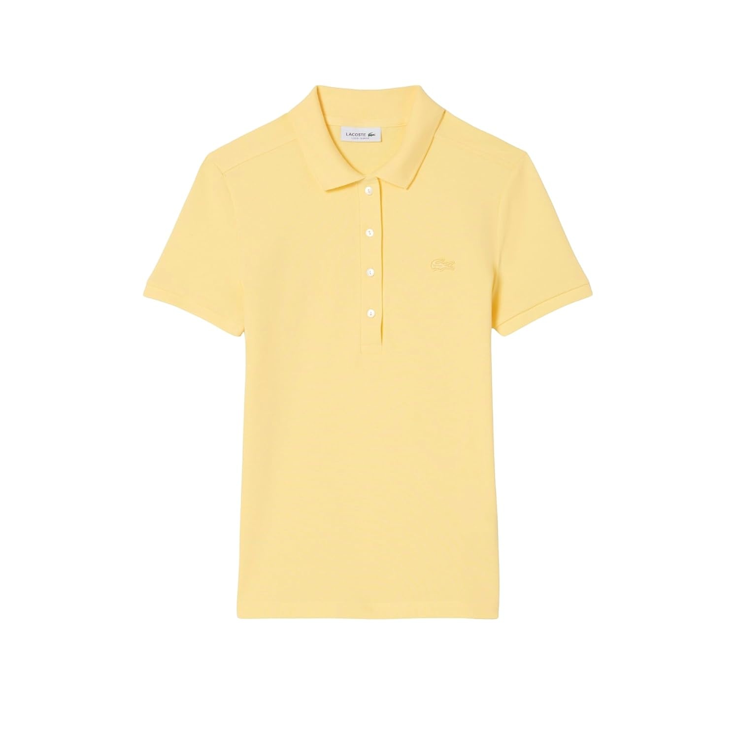 image:imageLacoste Womens Short Sleeve Slim Fit Stretch Pique Polo ShirtYellow