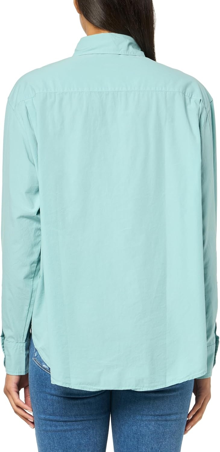 image:imageLacoste Womens Summer Pack Oversized Fit Long Sleeve Solid ShirtEco Blue