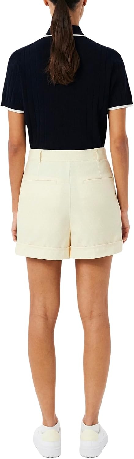 image:imageLacoste Womens Ultra Dry Golf Stretch Bermuda ShortsPowderWhite