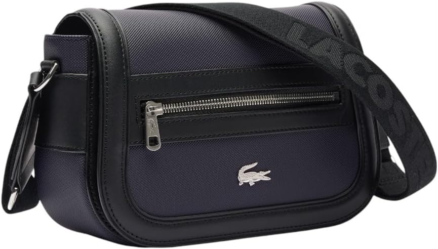 image:imageLacoste womens Flap Crossover Crossbody BagDark SapphiresBlack