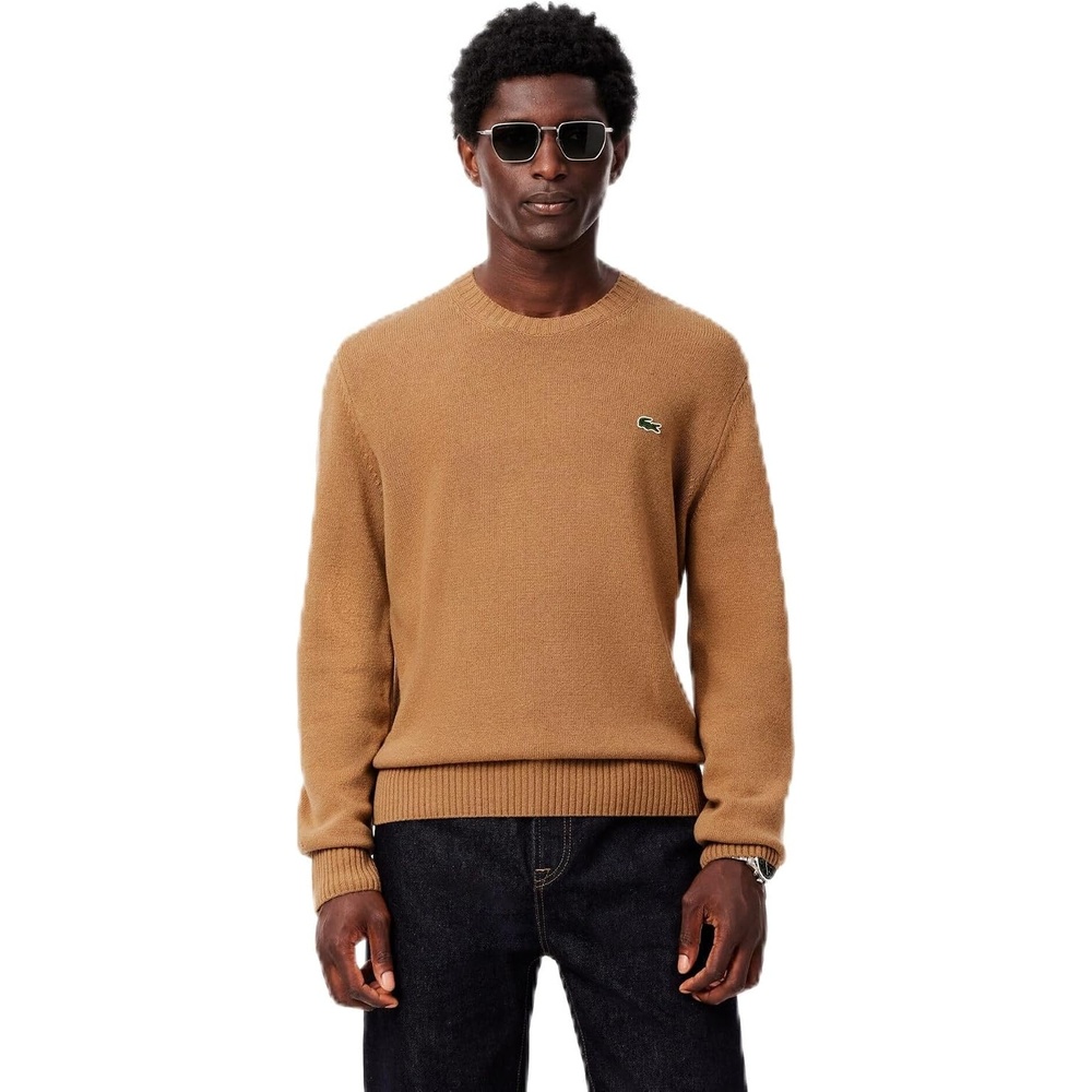image:imageLacoste Mens Carded Wool Crew Neck SweaterCookie