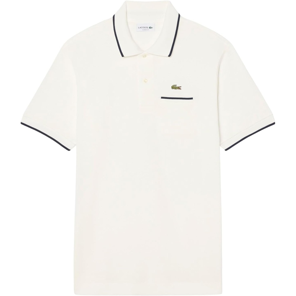 image:imageLacoste Mens Classic Fit Pocket Accent L1212 Polo ShirtFlourNavy Blue