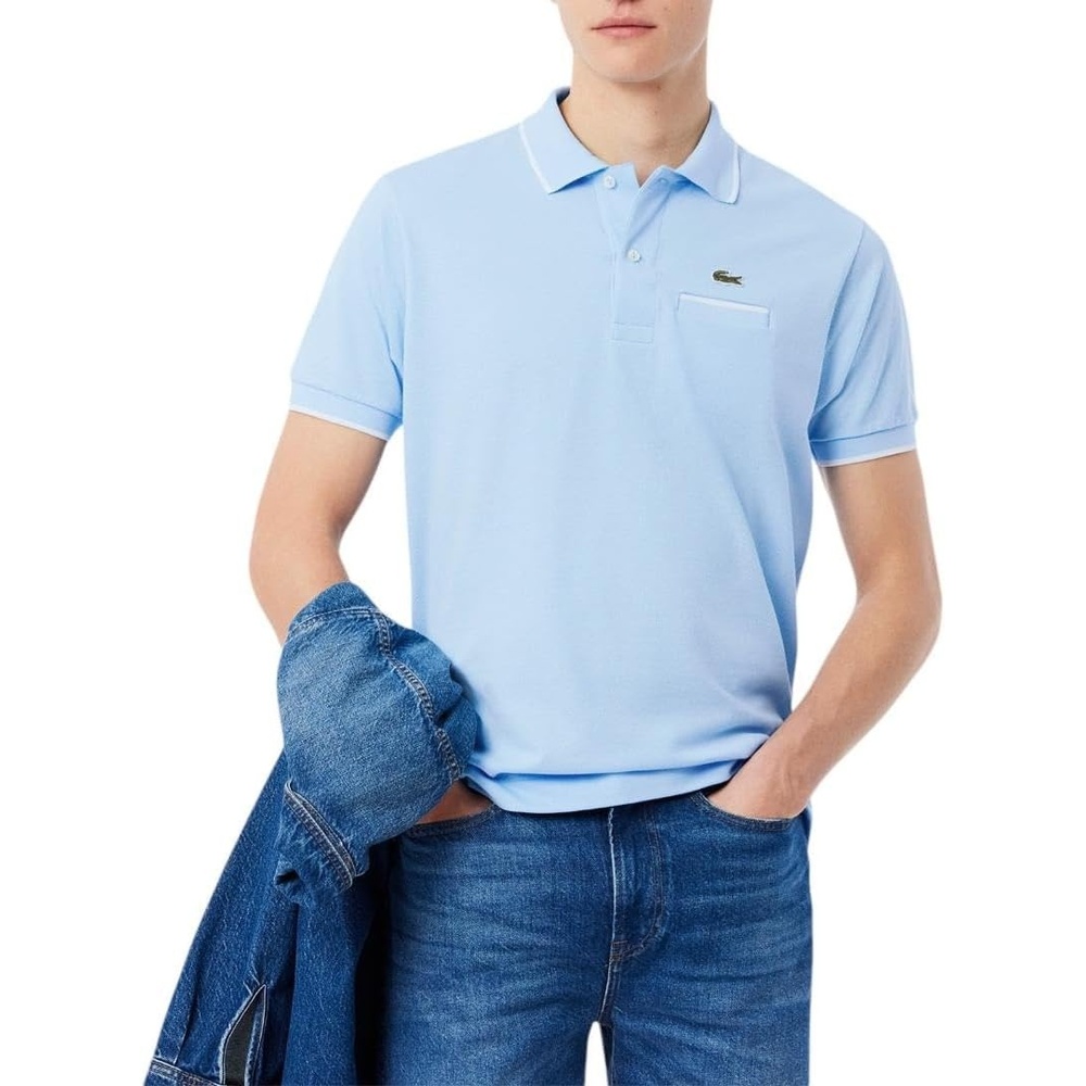 image:imageLacoste Mens Classic Fit Pocket Accent L1212 Polo ShirtOverviewFlour