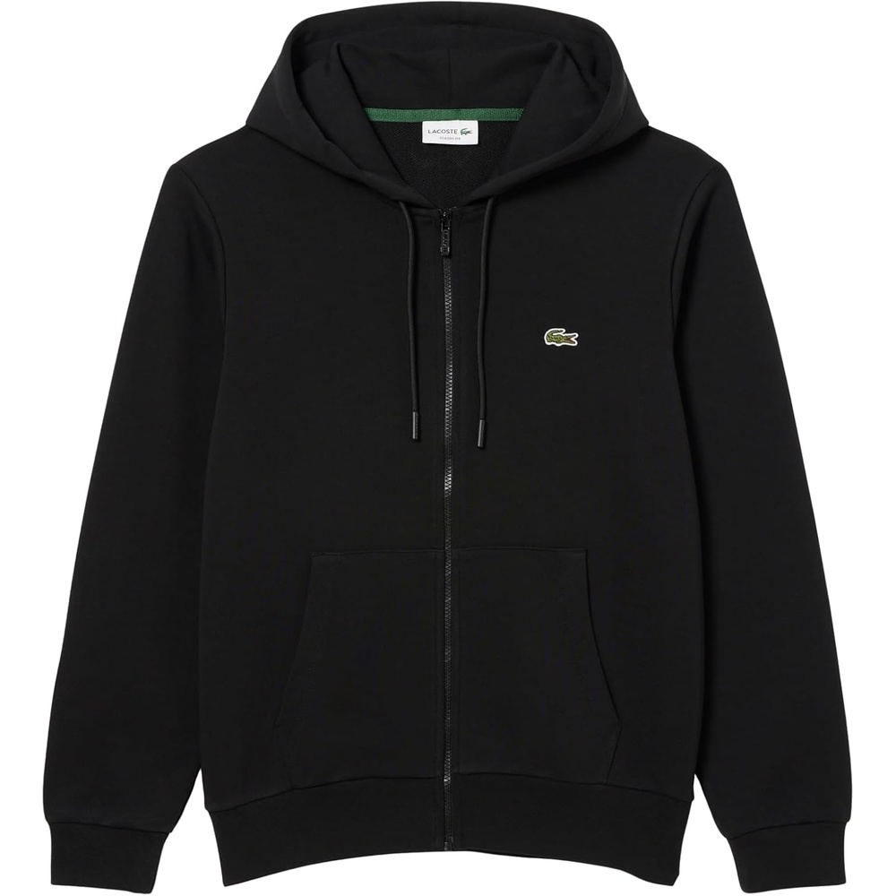 image:imageLacoste Mens Classic Fit Zipped Fleece SweatshirtBlack