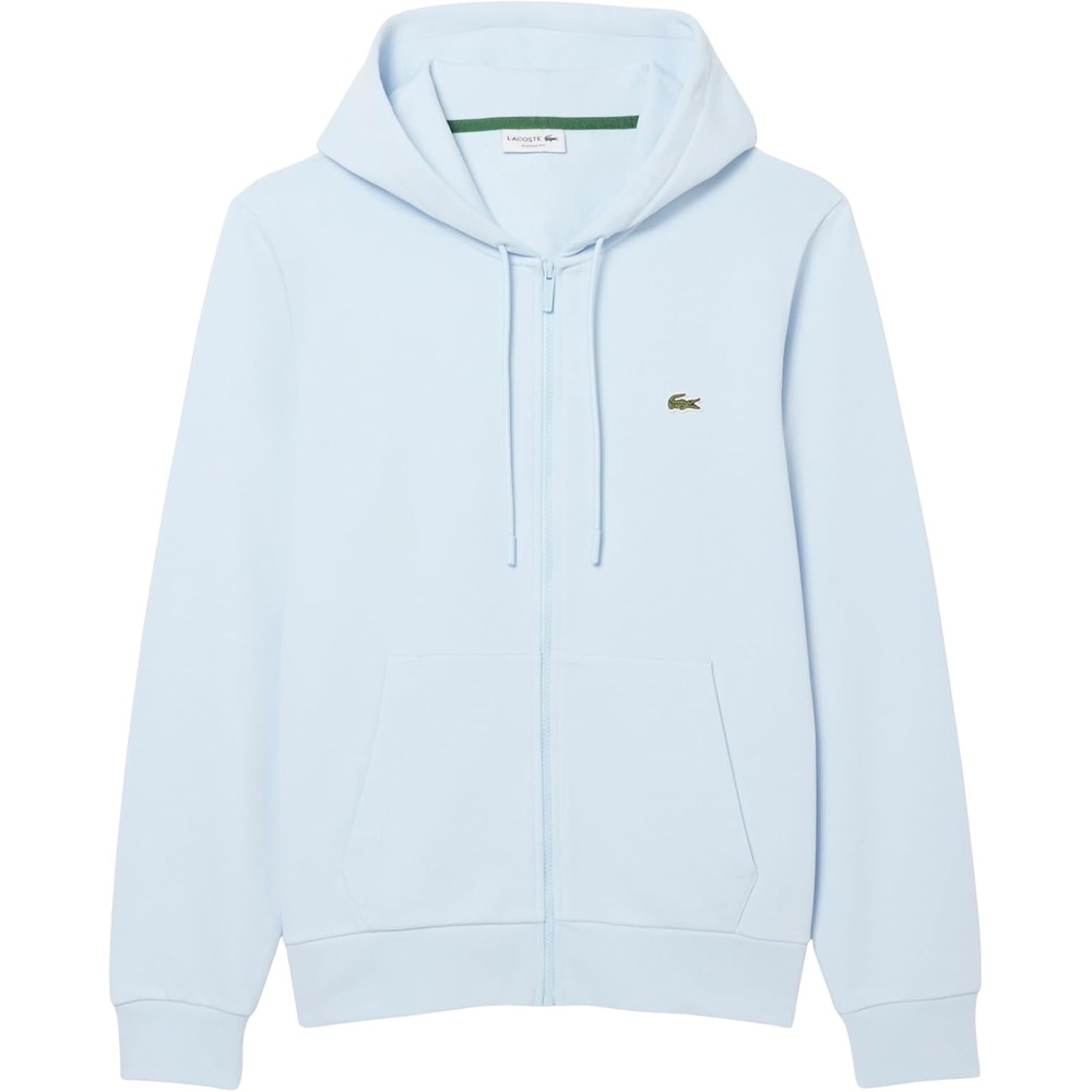 image:imageLacoste Mens Classic Fit Zipped Fleece SweatshirtLight Blue