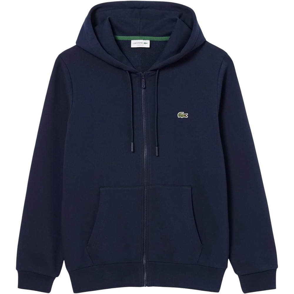 image:imageLacoste Mens Classic Fit Zipped Fleece SweatshirtNavy Blue