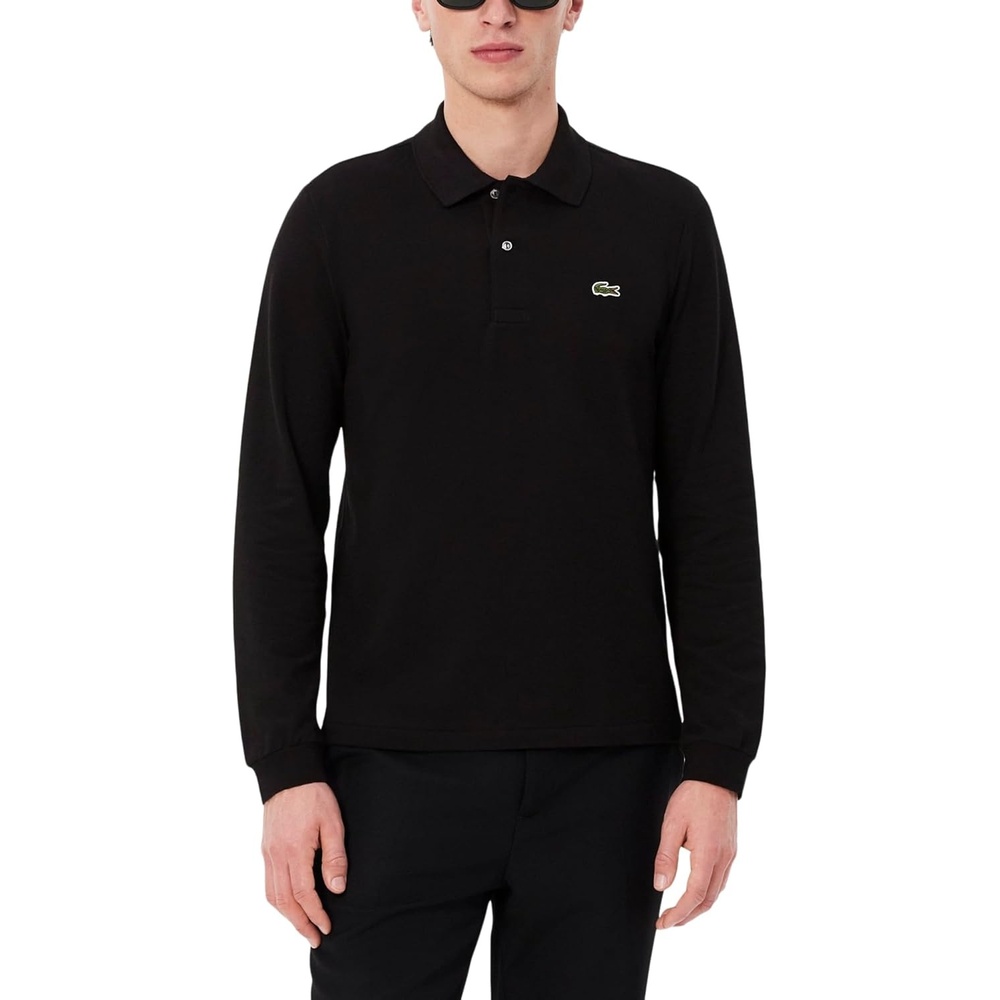 image:imageLacoste Mens Classic Long Sleeve Pique Polo ShirtBlack