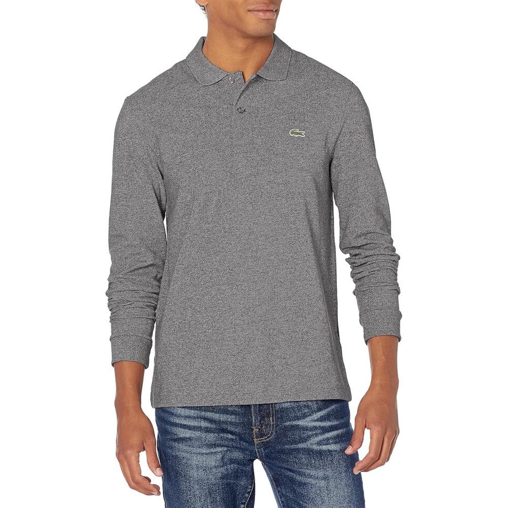 image:imageLacoste Mens Classic Long Sleeve Pique Polo ShirtEclipse Jaspe