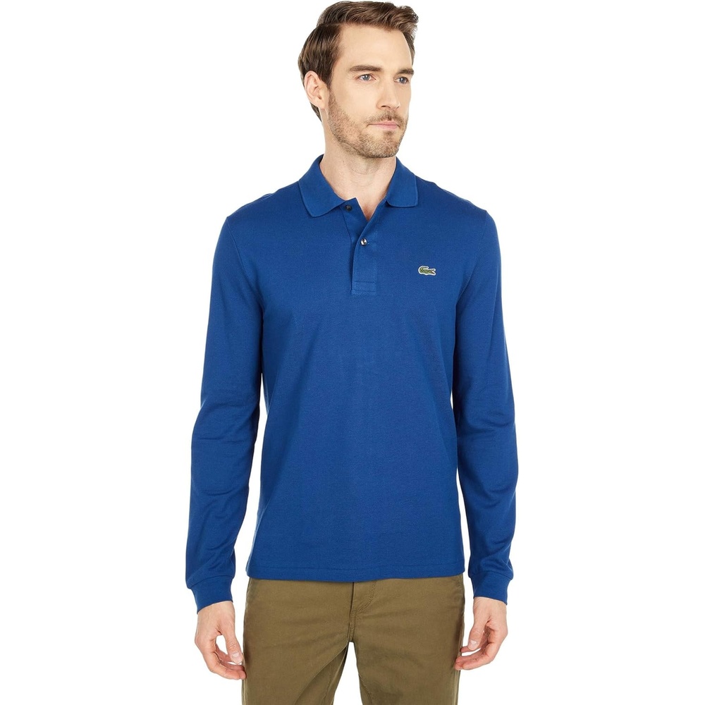 image:imageLacoste Mens Classic Long Sleeve Pique Polo ShirtGlobe