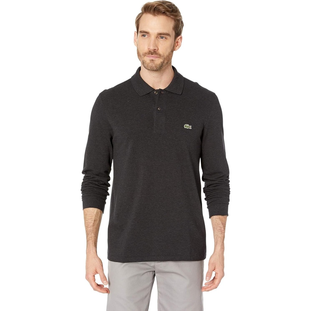 image:imageLacoste Mens Classic Long Sleeve Pique Polo ShirtLightning Chine