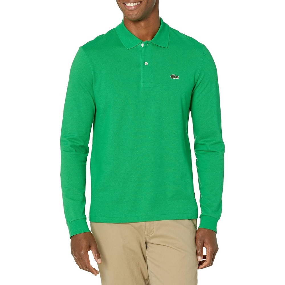 image:imageLacoste Mens Classic Long Sleeve Pique Polo ShirtMalachite