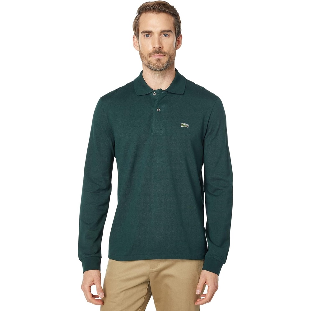 image:imageLacoste Mens Classic Long Sleeve Pique Polo ShirtSinople