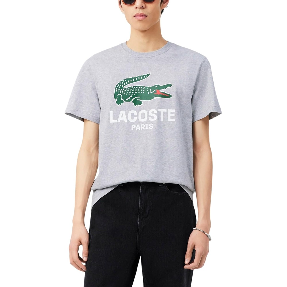 image:imageLacoste Mens Cotton Logo TeeNew Silver Chine