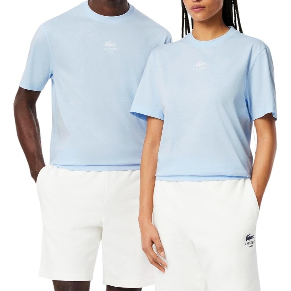 image:imageLacoste Mens Cotton Logo TeeRill Blue Rubber Print