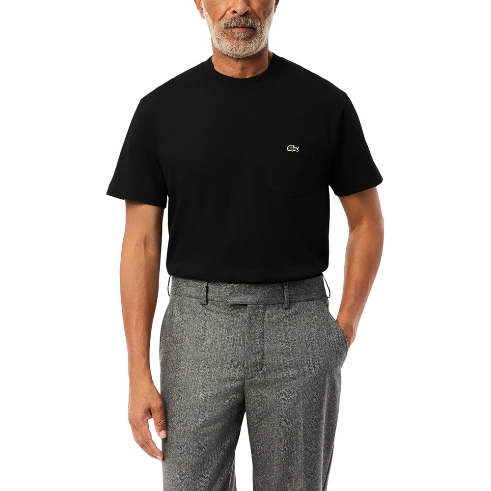 image:imageLacoste Mens Cotton Tshirt with Breast PocketBlack Pocket