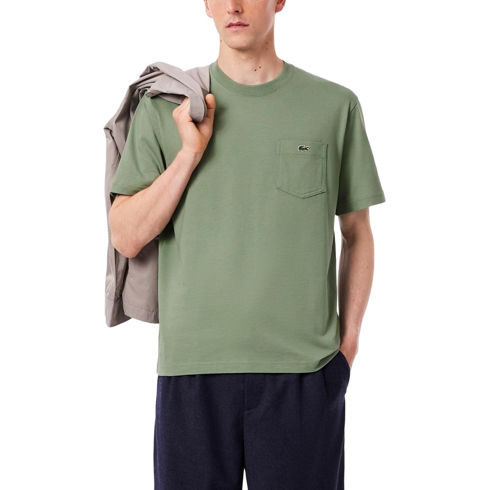 image:imageLacoste Mens Cotton Tshirt with Breast PocketThyme
