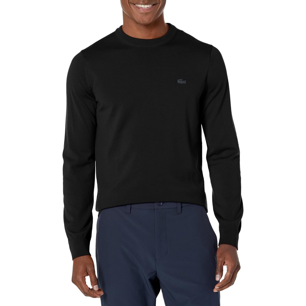 image:imageLacoste Mens Crew Neck Merino Wool SweaterNoir