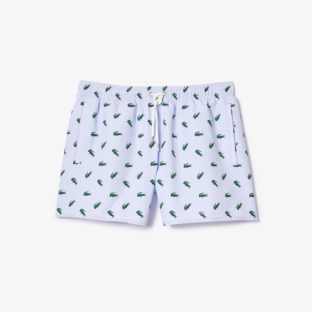 image:imageLacoste Mens Crocodile Print Swim TrunksPhoenix BlueMultico