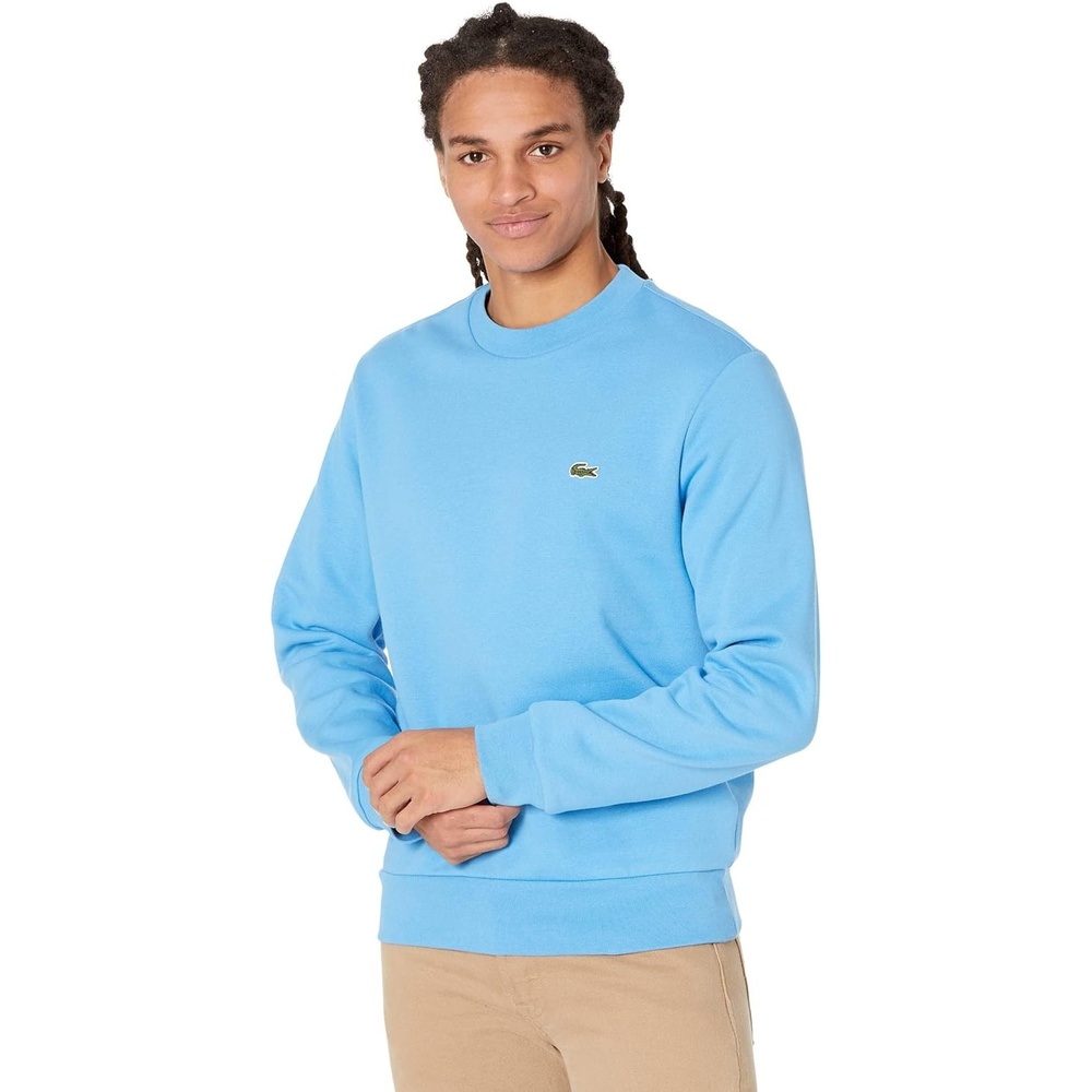 image:imageLacoste Mens Fleece Crew Neck SweatshirtArgentine Blue