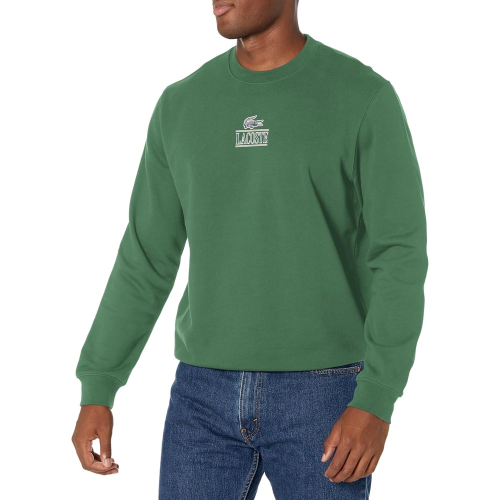 image:imageLacoste Mens Fleece Crew Neck SweatshirtGreen