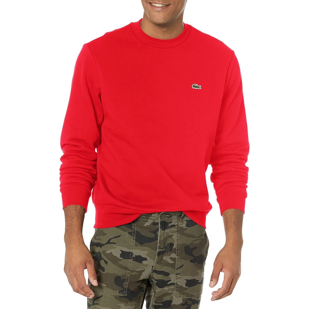 image:imageLacoste Mens Fleece Crew Neck SweatshirtRed