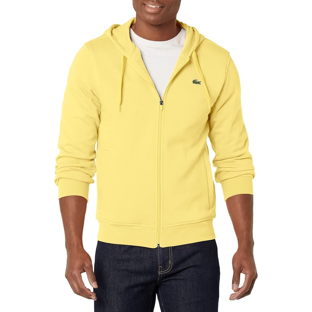 image:imageLacoste Mens Hooded Print Zip JacketNapolitan YellowNapolita