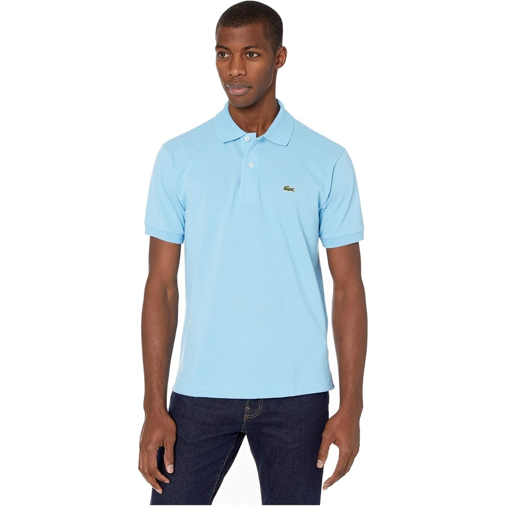 image:imageLacoste Mens Legacy Short Sleeve L1212 Pique Polo ShirtBarbeau Blue